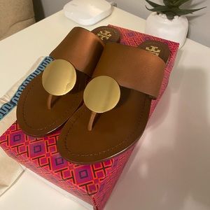 Tory Burch Patos Disk Sandal-Milled Calf Leather